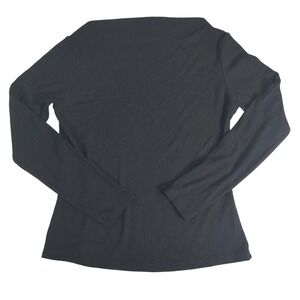 Banana Republic Black Ribbed Top Womens Small Long Sleeve Stretch Knit